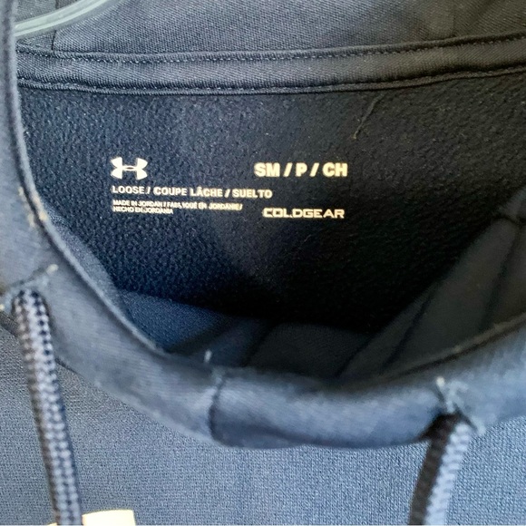 Women's Under Armour Fleece® Big Logo navy blue Hoodie size small EUC - Picture 8 of 10